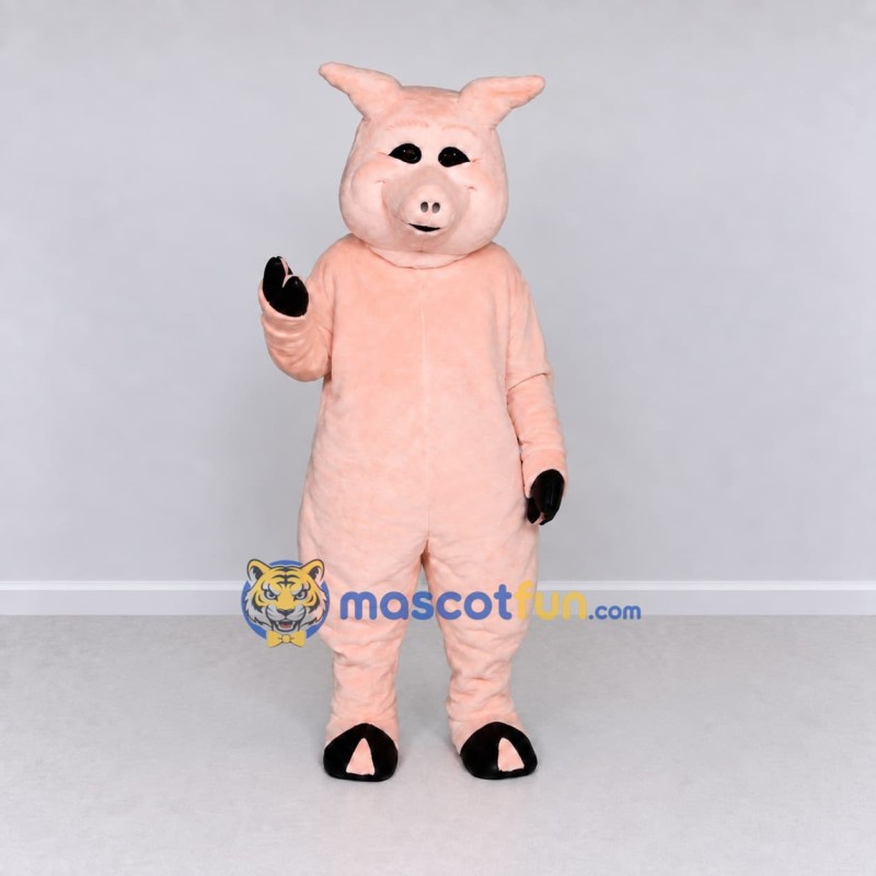 Custom Peach Pink Pig Mascot Costume Adult Full Body Suit for Farm Events Custom Peach Pink Pig Mascot Costume Adult Full Body Suit for Farm Events