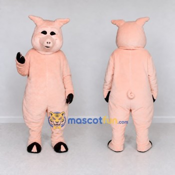 Custom Peach Pink Pig Mascot Costume Adult Full Body Suit for Farm Events