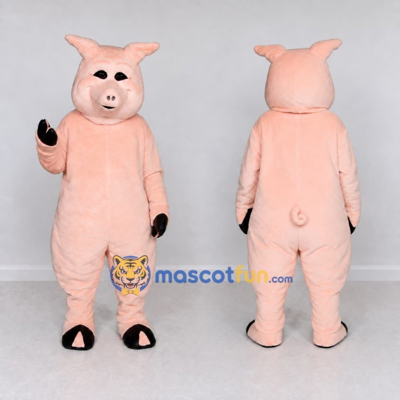 Custom Peach Pink Pig Mascot Costume Adult Full Body Suit for Farm Events Custom Peach Pink Pig Mascot Costume Adult Full Body Suit for Farm Events