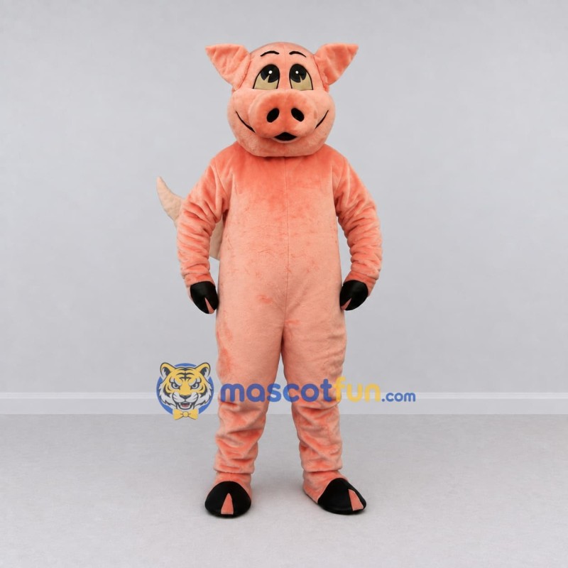Custom Pink and Cream Winged Pig Mascot Costume Adult Full Body Suit for Theme Parties Custom Pink and Cream Winged Pig Mascot Costume Adult Full Body Suit for Theme Parties