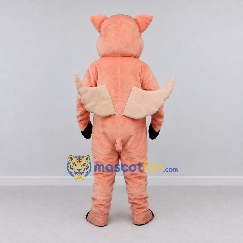 Custom Pink and Cream Winged Pig Mascot Costume Adult Full Body Suit for Theme Parties Custom Pink and Cream Winged Pig Mascot Costume Adult Full Body Suit for Theme Parties
