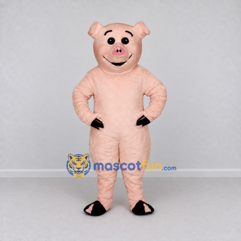 Custom Light Pink Pig Character Mascot Costume Adult Full Body Suit for Farm Events Custom Light Pink Pig Character Mascot Costume Adult Full Body Suit for Farm Events