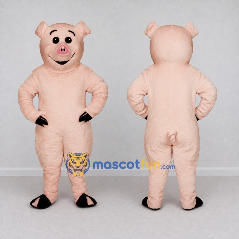 Custom Light Pink Pig Character Mascot Costume Adult Full Body Suit for Farm Events Custom Light Pink Pig Character Mascot Costume Adult Full Body Suit for Farm Events
