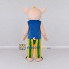 Custom Cream and Blue Pig in a Colorful Outfit Mascot Costume Adult Full Body Suit for School Events