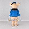 Custom Cream and Blue Sailor Pig Mascot Costume Adult Full Body Suit for Theme Parties