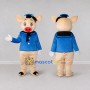 Custom Cream and Blue Sailor Pig Mascot Costume Adult Full Body Suit for Theme Parties