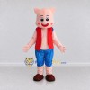 Custom Pink and Red Pig in a Vest and Shorts Mascot Costume Adult Full Body Suit for School Events Custom Pink and Red Pig in a Vest and Shorts Mascot Costume Adult Full Body Suit for School Events