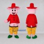 Custom Pink and Red Pig in a Hat and Jacket Mascot Costume Adult Full Body Suit for Theme Parties