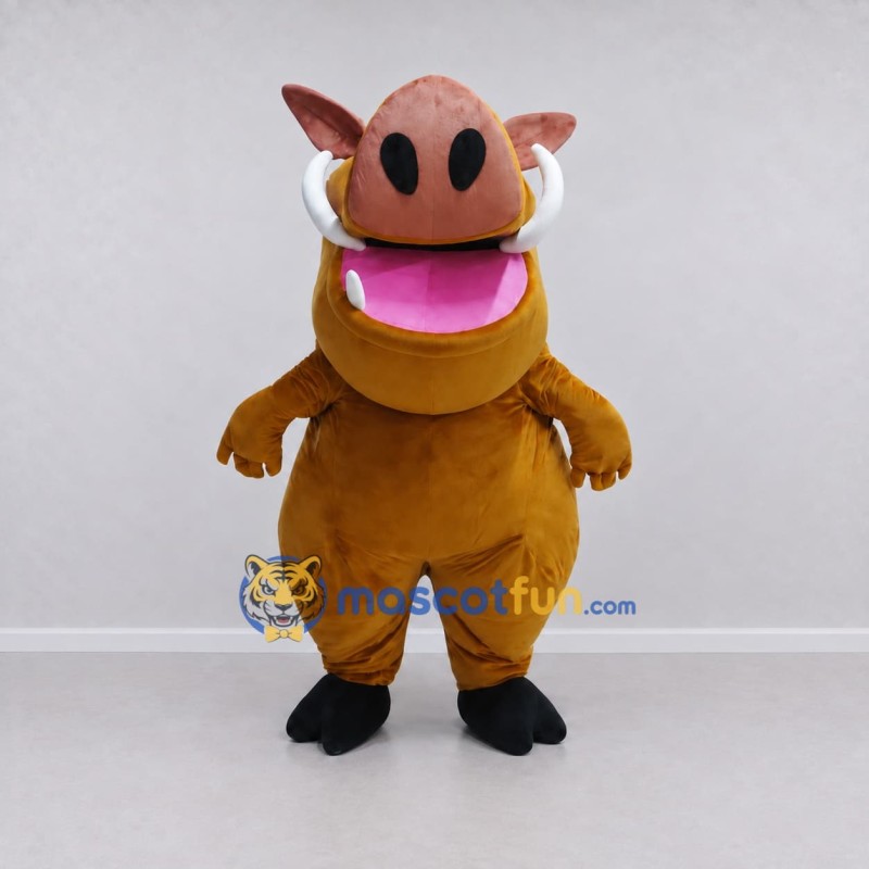 Custom Brown and Pink Wild Boar Character Mascot Costume Adult Full Body Suit for Wildlife Events Custom Brown and Pink Wild Boar Character Mascot Costume Adult Full Body Suit for Wildlife Events