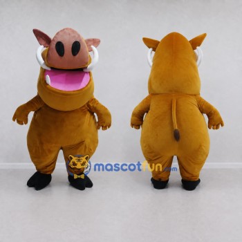 Custom Brown and Pink Wild Boar Character Mascot Costume Adult Full Body Suit for Wildlife Events