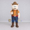 Custom Cream and Brown Cowboy Pig Mascot Costume Adult Full Body Suit for Theme Parties Custom Cream and Brown Cowboy Pig Mascot Costume Adult Full Body Suit for Theme Parties