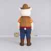 Custom Cream and Brown Cowboy Pig Mascot Costume Adult Full Body Suit for Theme Parties Custom Cream and Brown Cowboy Pig Mascot Costume Adult Full Body Suit for Theme Parties