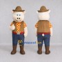 Custom Cream and Brown Cowboy Pig Mascot Costume Adult Full Body Suit for Theme Parties