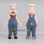Custom Pink and Blue Pig Chef in Overalls Mascot Costume Adult Full Body Suit for Food Festivals