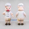 Custom Pink and White Pig Chef Mascot Costume Adult Full Body Suit for Food Festivals