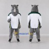 Custom Gray and White Rhino in Sportswear Mascot Costume Adult Full Body Suit for Sports Events Custom Gray and White Rhino in Sportswear Mascot Costume Adult Full Body Suit for Sports Events