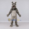 Custom Gray Bulldog Mascot Costume Adult Full Body Suit for Sports Events