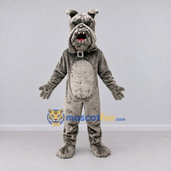 Custom Gray Bulldog Mascot Costume Adult Full Body Suit for Sports Events