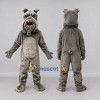 Custom Gray Bulldog Mascot Costume Adult Full Body Suit for Sports Events