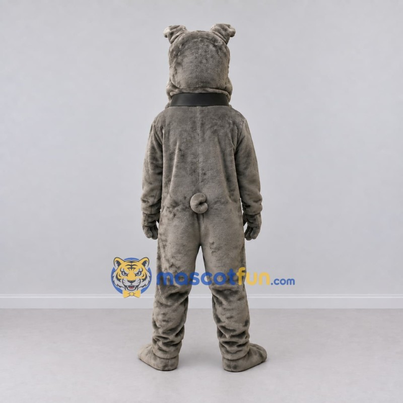 Custom Gray Bulldog Mascot Costume Adult Full Body Suit for Sports Events
