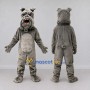 Custom Gray Bulldog Mascot Costume Adult Full Body Suit for Sports Events