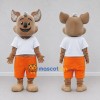 Custom Brown and Orange Koala Character in Shorts Mascot Costume Adult Full Body Suit for School Events Custom Brown and Orange Koala Character in Shorts Mascot Costume Adult Full Body Suit for School Events