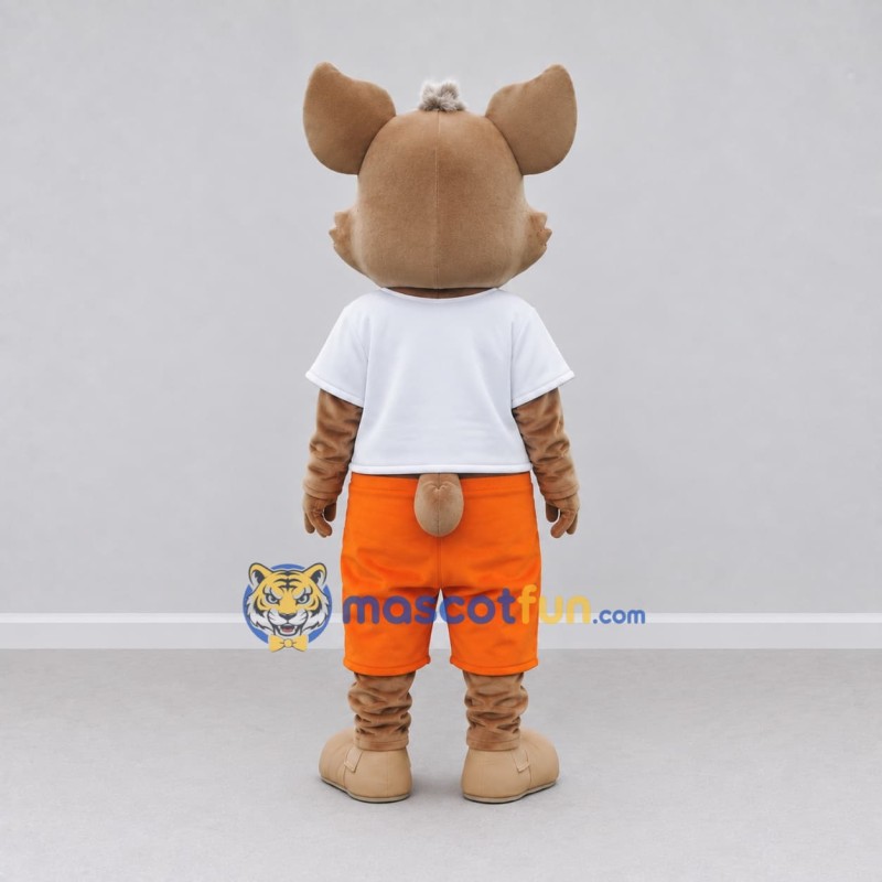 Custom Brown and Orange Koala Character in Shorts Mascot Costume Adult Full Body Suit for School Events Custom Brown and Orange Koala Character in Shorts Mascot Costume Adult Full Body Suit for School Events