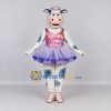 Custom White and Purple Cow in a Tutu Mascot Costume Adult Full Body Suit for Dance Events Custom White and Purple Cow in a Tutu Mascot Costume Adult Full Body Suit for Dance Events