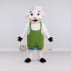 Custom White and Green Sheep in Overalls Mascot Costume Adult Full Body Suit for Farm Events Custom White and Green Sheep in Overalls Mascot Costume Adult Full Body Suit for Farm Events