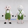 Custom White and Green Sheep in Overalls Mascot Costume Adult Full Body Suit for Farm Events Custom White and Green Sheep in Overalls Mascot Costume Adult Full Body Suit for Farm Events