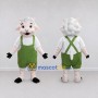 Custom White and Green Sheep in Overalls Mascot Costume Adult Full Body Suit for Farm Events
