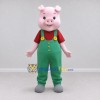 Custom Pink and Green Pig in Overalls Mascot Costume Adult Full Body Suit for Farm Events Custom Pink and Green Pig in Overalls Mascot Costume Adult Full Body Suit for Farm Events