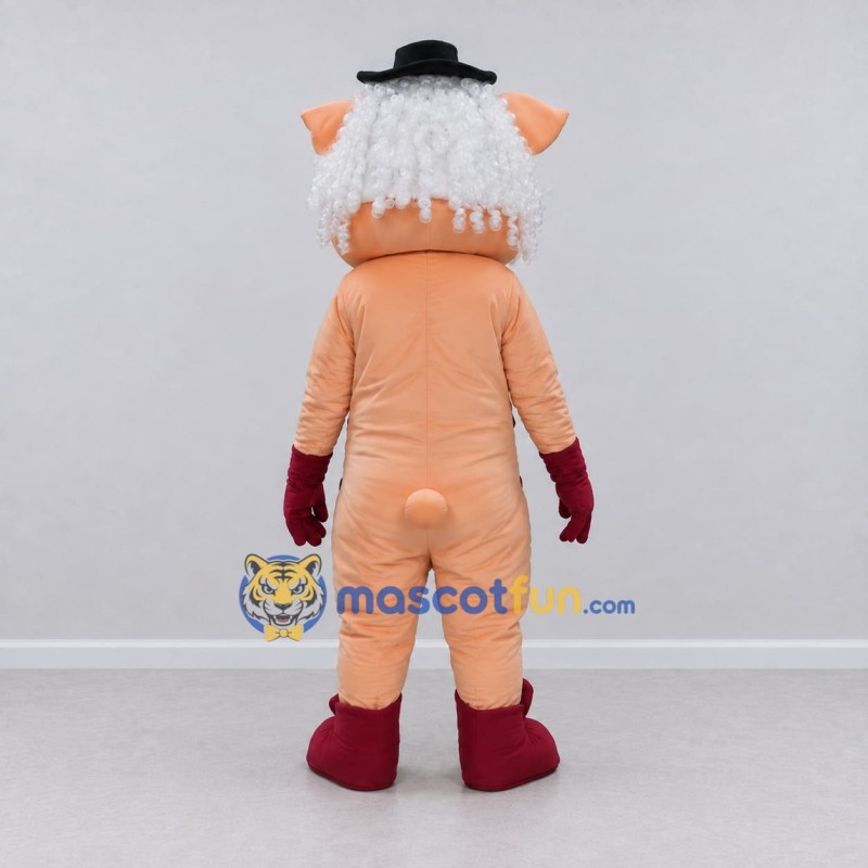 Custom Peach and Red Pig Character with a Hat Mascot Costume Adult Full Body Suit for Theme Parties Custom Peach and Red Pig Character with a Hat Mascot Costume Adult Full Body Suit for Theme Parties