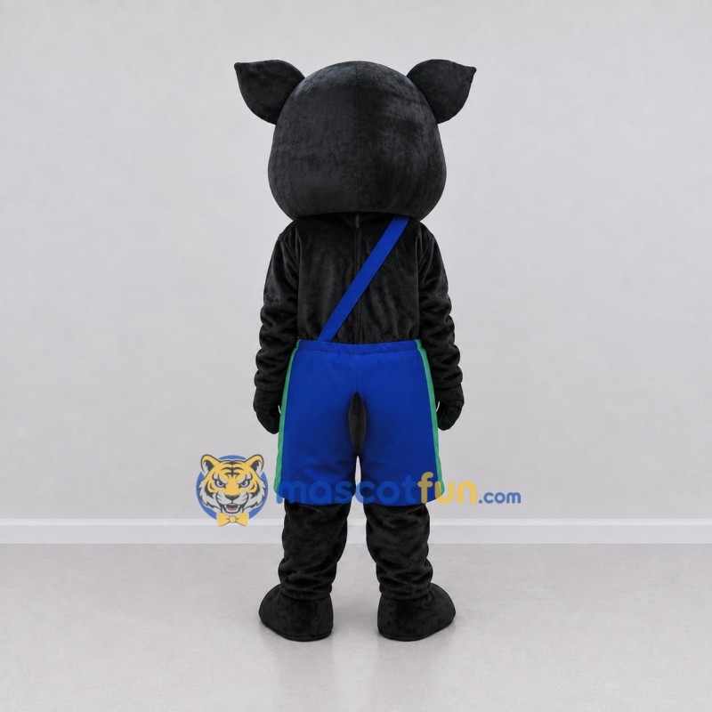 Custom Black and Blue Pig in Overalls Mascot Costume Adult Full Body Suit for Farm Events Custom Black and Blue Pig in Overalls Mascot Costume Adult Full Body Suit for Farm Events