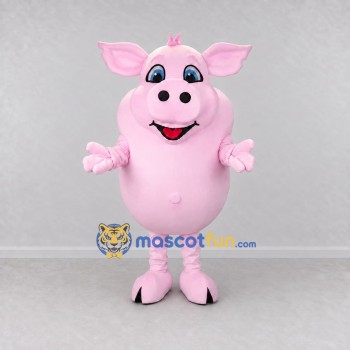 Custom Pink Round Pig Character Mascot Costume Adult Full Body Suit for School Events Custom Pink Round Pig Character Mascot Costume Adult Full Body Suit for School Events