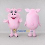Custom Pink Round Pig Character Mascot Costume Adult Full Body Suit for School Events