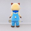 Custom Cream and Light Blue Pig in Overalls Mascot Costume Adult Full Body Suit for School Events Custom Cream and Light Blue Pig in Overalls Mascot Costume Adult Full Body Suit for School Events