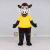 Custom Dark Brown and Yellow Pig in a Shirt Mascot Costume Adult Full Body Suit for Farm Events