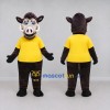 Custom Dark Brown and Yellow Pig in a Shirt Mascot Costume Adult Full Body Suit for Farm Events
