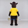 Custom Dark Brown and Yellow Pig in a Shirt Mascot Costume Adult Full Body Suit for Farm Events