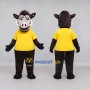 Custom Dark Brown and Yellow Pig in a Shirt Mascot Costume Adult Full Body Suit for Farm Events