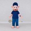 Custom Pink and Blue Pig in Casual Clothes Mascot Costume Adult Full Body Suit for School Events Custom Pink and Blue Pig in Casual Clothes Mascot Costume Adult Full Body Suit for School Events