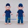 Custom Pink and Blue Pig in Casual Clothes Mascot Costume Adult Full Body Suit for School Events Custom Pink and Blue Pig in Casual Clothes Mascot Costume Adult Full Body Suit for School Events