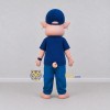Custom Pink and Blue Pig in Casual Clothes Mascot Costume Adult Full Body Suit for School Events Custom Pink and Blue Pig in Casual Clothes Mascot Costume Adult Full Body Suit for School Events