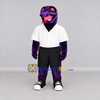 Custom Purple and White Snake in Sportswear Mascot Costume Adult Full Body Suit for Sports Events
