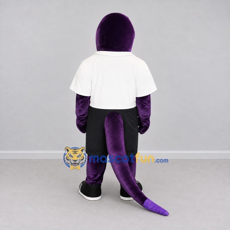Custom Purple and White Snake in Sportswear Mascot Costume Adult Full Body Suit for Sports Events