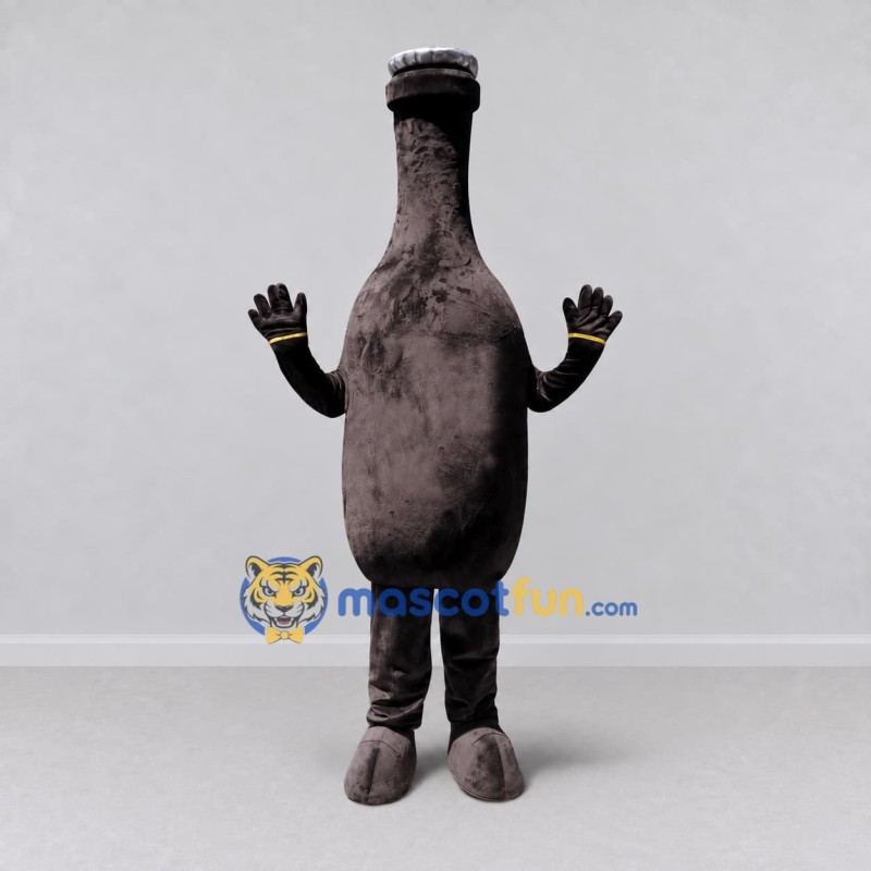 Custom Dark Brown Bottle Character Mascot Costume Adult Full Body Suit for Community Events
