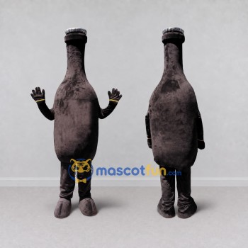 Custom Dark Brown Bottle Character Mascot Costume Adult Full Body Suit for Community Events