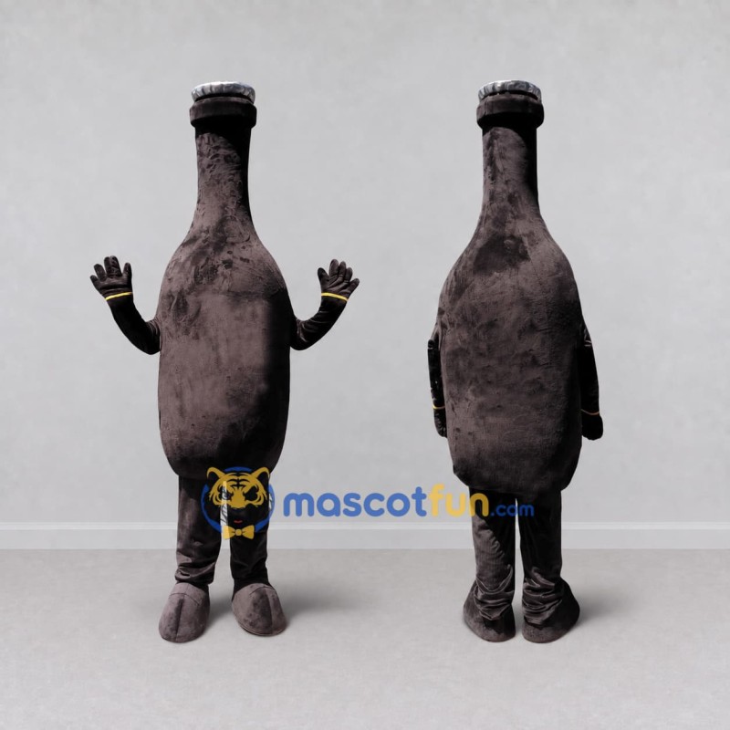 Custom Dark Brown Bottle Character Mascot Costume Adult Full Body Suit for Community Events