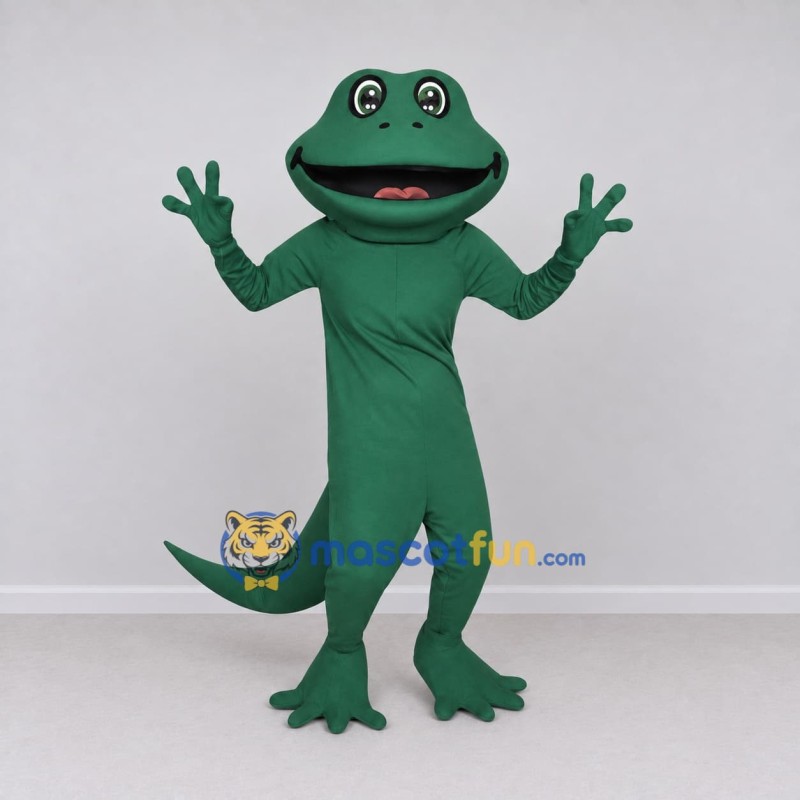 Custom Dark Green Frog-Like Fantasy Creature Mascot Costume Adult Full Body Suit for Theme Parties